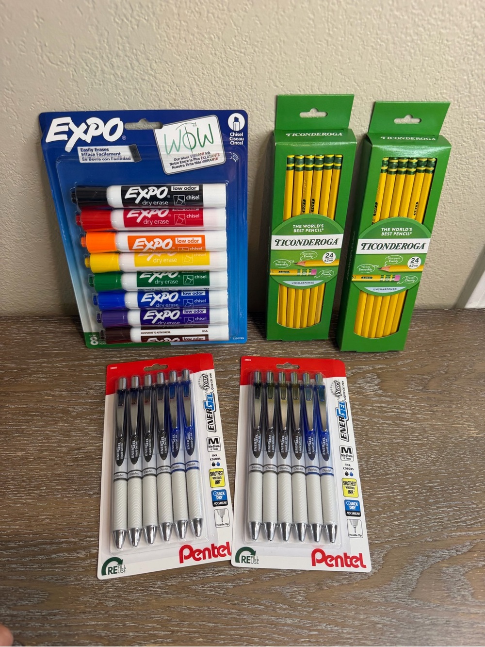 Pentel EnerGel pens two sets, expo markers and 2 pencil packs new bundle